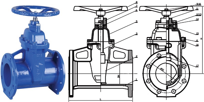 DIN 3352 F5 NRS gate valves.