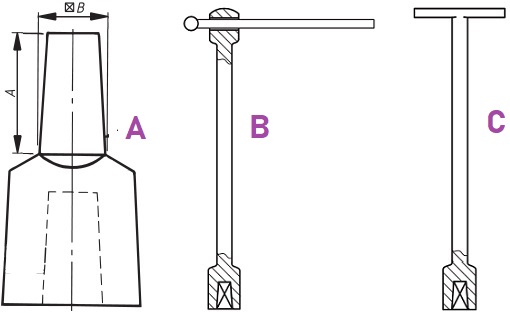 Drawing of stem caps & keys.