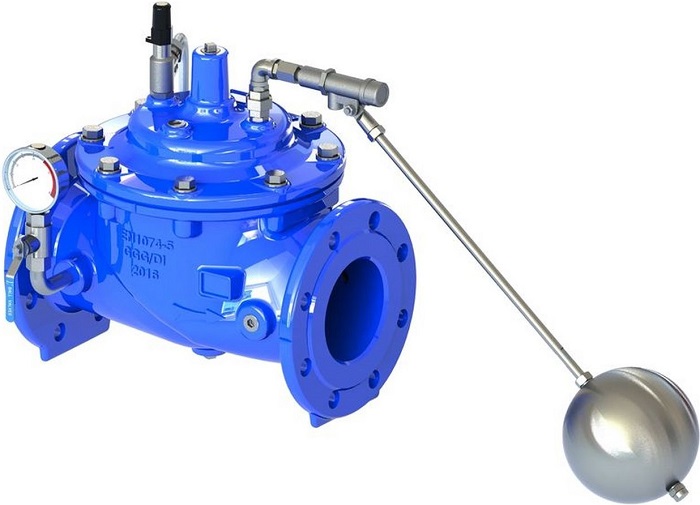 A single chamber remote float valve.