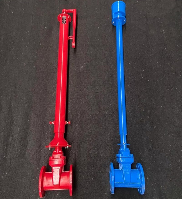 NRS gate valves w/t a post indicator or an extended stem.