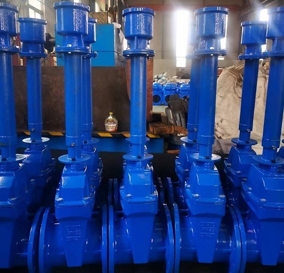 Underground gate valves with an extended stem.