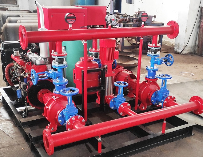 diesel driven skid mounted fire pump.