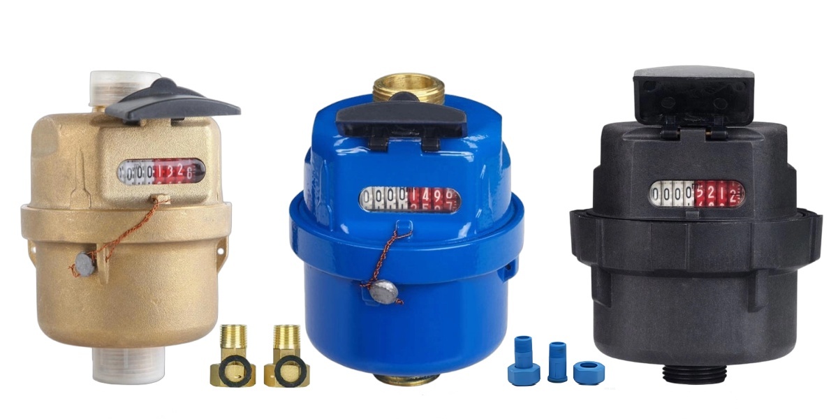 high precision brass and nylon volumetric rotary piston water meter