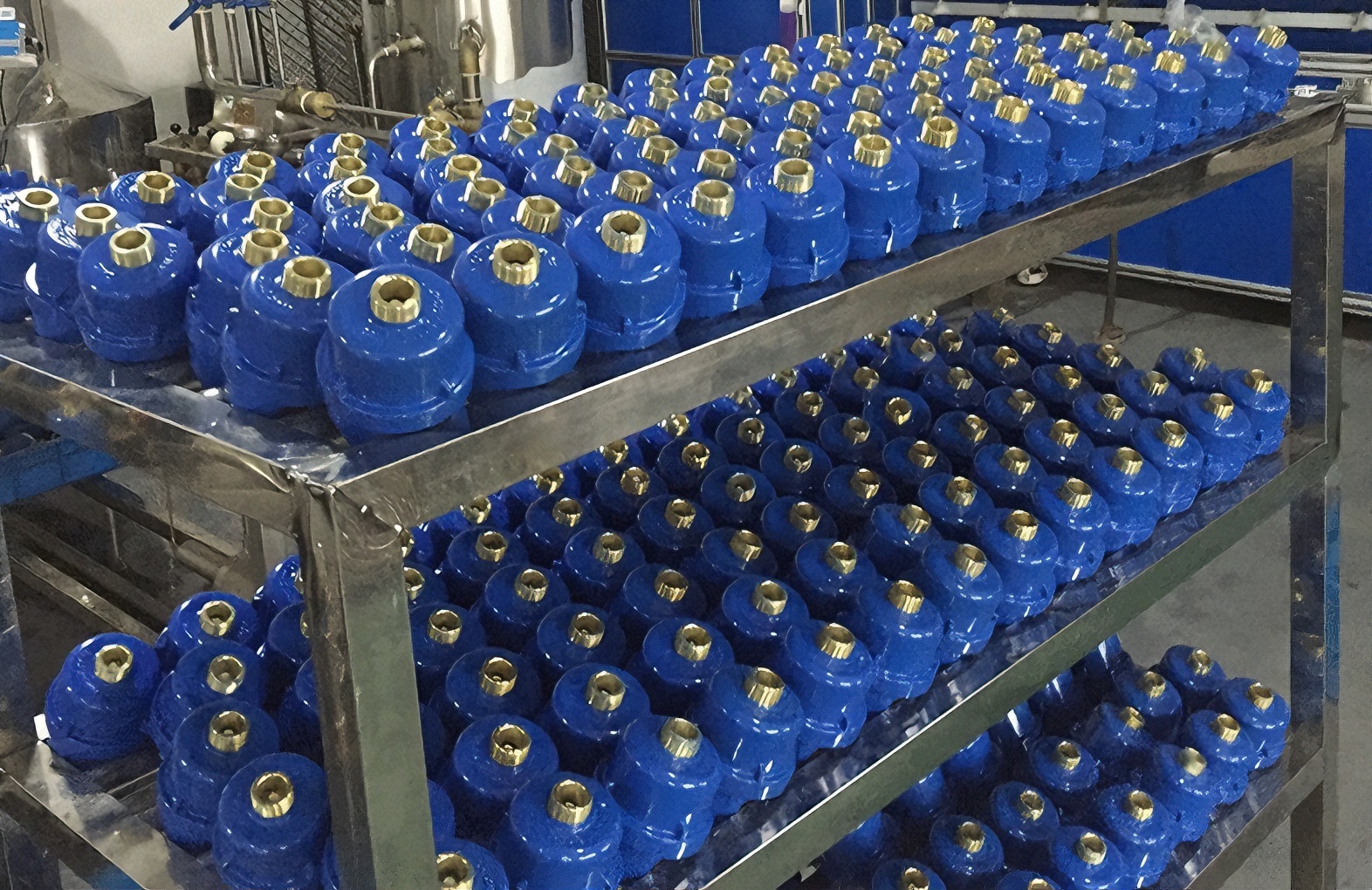 high-quality high precision blue-painted brass body volumetric rotary piston water meter