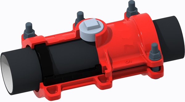 The use of pipe repair clamp in d.i. pipelines.