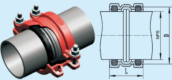 Drawing of hdpe bfw end repair clamp.