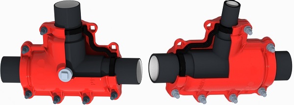 tee joint repair clamp for pp.