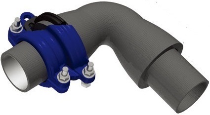 tight space repair clamp for socketed elbow joints.