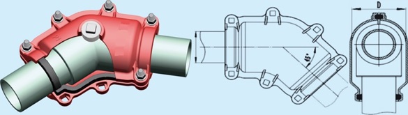 drawing of 45-ell repair joint