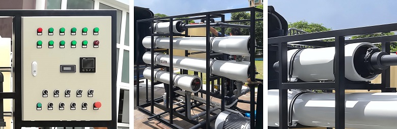 Control cabinet, RO membranes, ultra-precision filter.